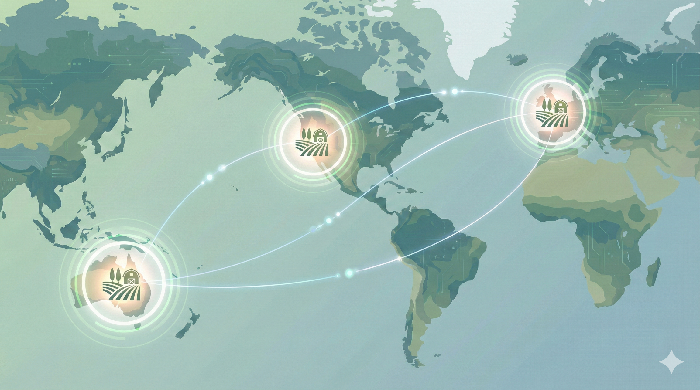 World map showing multi-region deployment nodes in Australia, US, and Europe